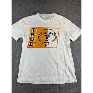 True Religion Shirt Mens Medium White Buddha Graphic Short Sleeve Tee Streetwear